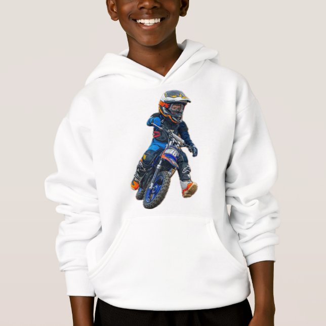 Camiseta Braxton #18 Michigan MX Boyz White Hoodie - Juvent (Frente)