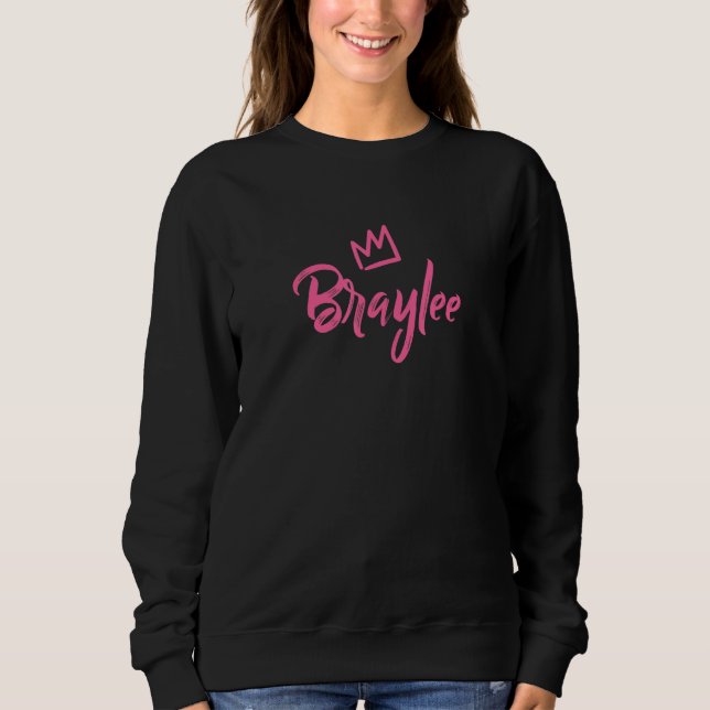 Camiseta Braylee A Rainha Coroa Rosa Para Mulheres Chamadas (Frente)