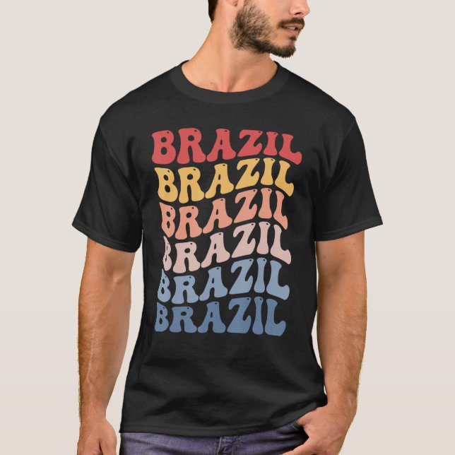 Camiseta Brazil Groovy Retro Brazilian (Frente)