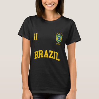 Camiseta Brazil Number 11 Brazilian Soccer Team Sports Shir
