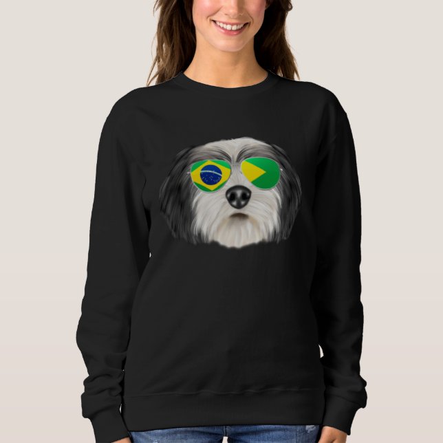Camiseta Brazilian Flag Polish Lowland Sheepdog Dog Brazil  (Frente)