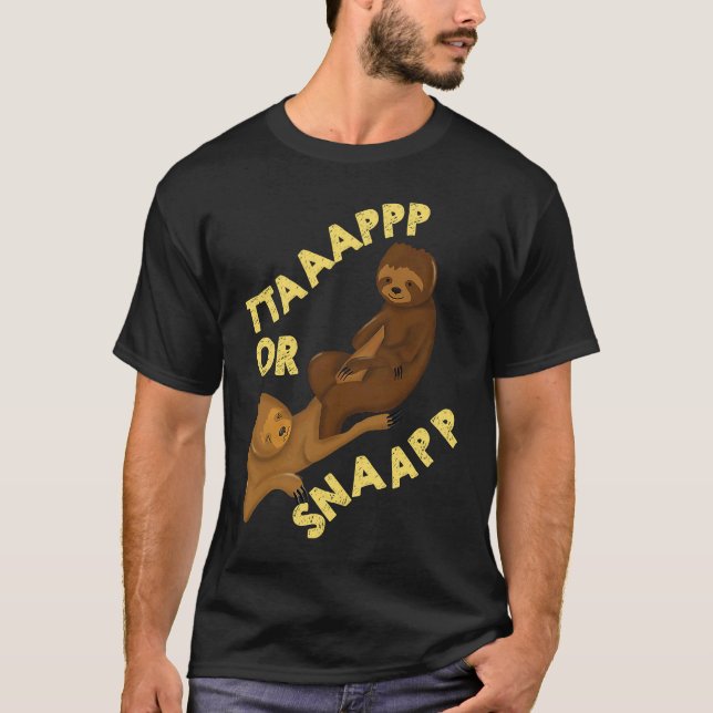 Camiseta Brazilian Sloth Jiu Jitsu Tap or Snap parody artwo (Frente)