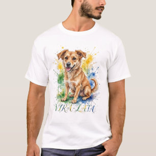 Camiseta Brazilian Vira Lata Caramel Dog Watercolor