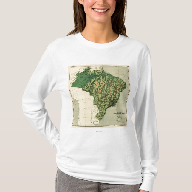 Camiseta BrazilPhysical MapBrazil panorâmico (Frente)