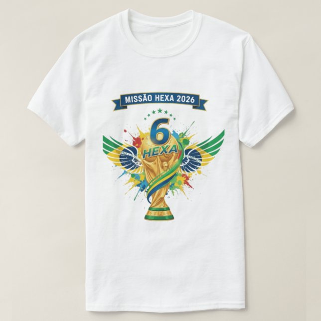 Camiseta Brazil's Road to Hexa: World Cup 2026 Design (Frente do Design)