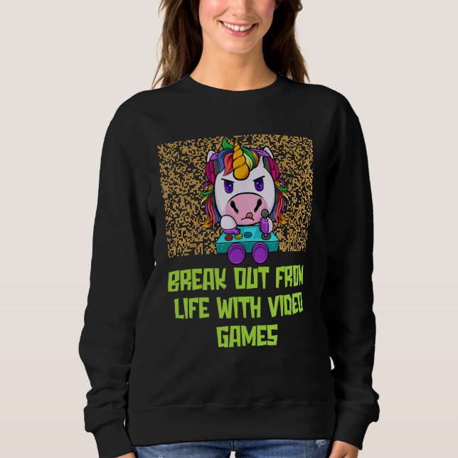 Camiseta Break Out from Life with Games  Gamer Humor Gaming (Frente)