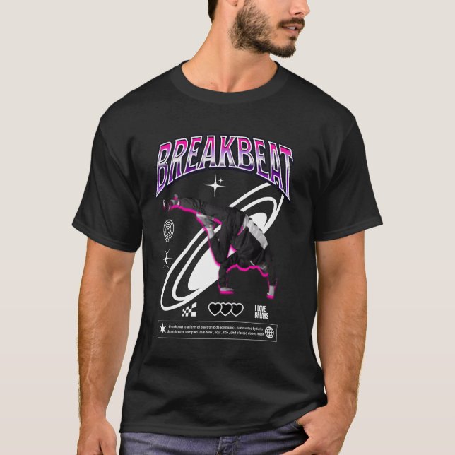 Camiseta BREAKBEAT Breakdance Estilo Branco (Frente)