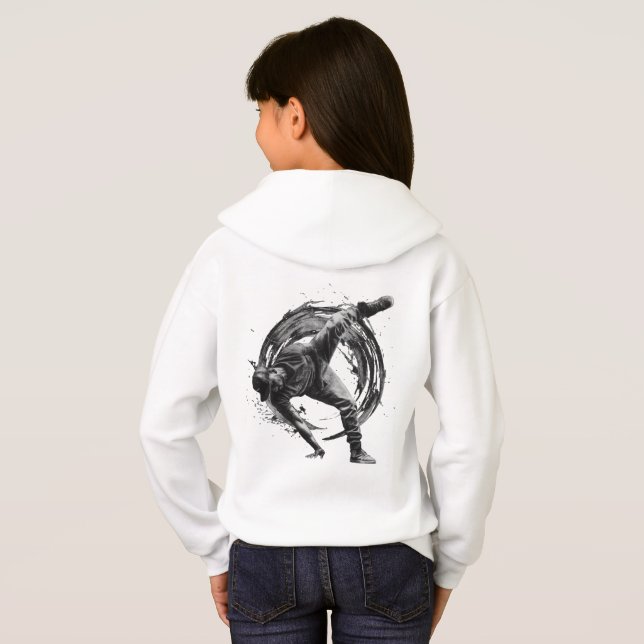 Camiseta Breakdancer em ação, no estilo de splatter de tint (Parte Traseira Completa)