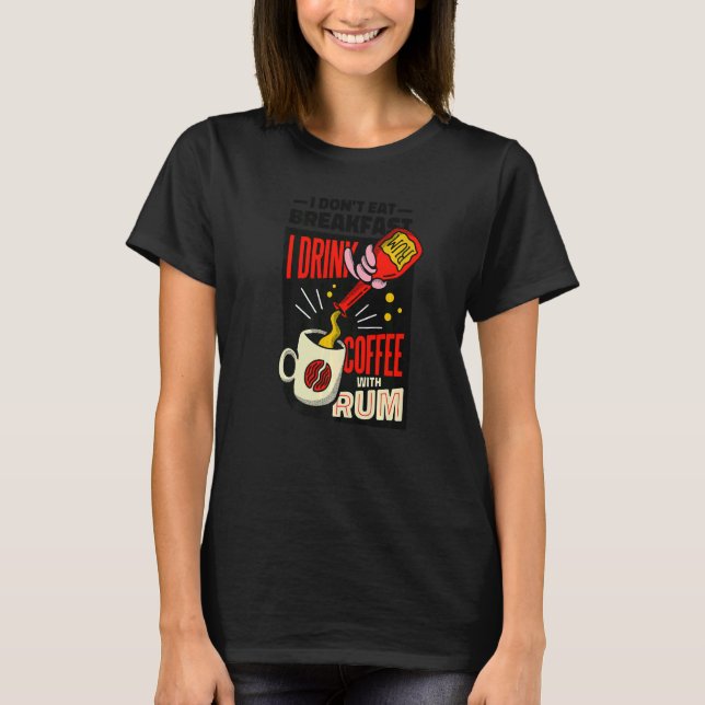 Camiseta Breakfast Quote Coffee  Nightdress Sleep (Frente)