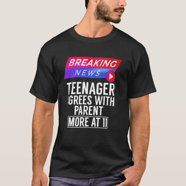 Camiseta Breaking News Adolescente concorda com Parent More (Frente)