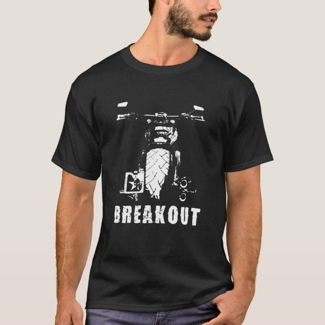 Camiseta Breakout - motociclista personalizada de motocicle (Frente)