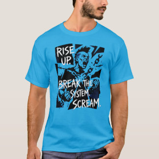 Camiseta Breakthe System Punk No Chains No Limits Rebellion