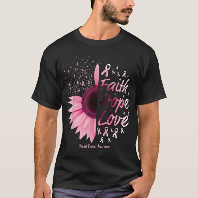 Camiseta Breast Cancer Awareness Gifts Christian Faith Hope (Frente)
