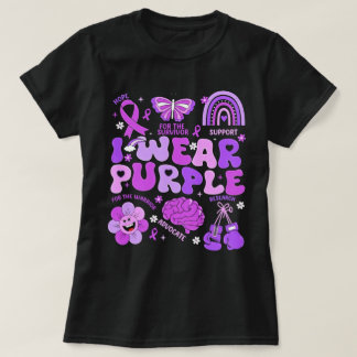 Camiseta Breast Cancer Awareness I Wear Purple Survivor