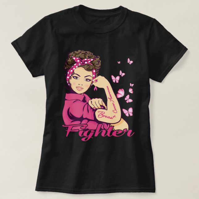 Camiseta Breast Cancer Warrior Awareness Tee Support Believ (Frente do Design)
