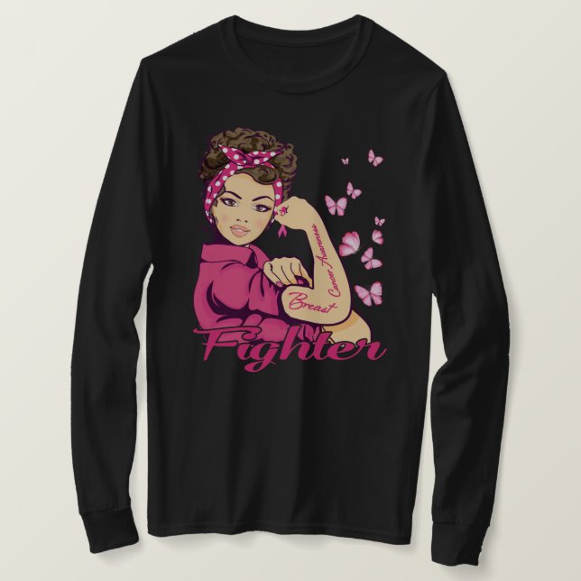 Camiseta Breast Cancer Warrior Awareness Tee Support Believ (Frente do Design)