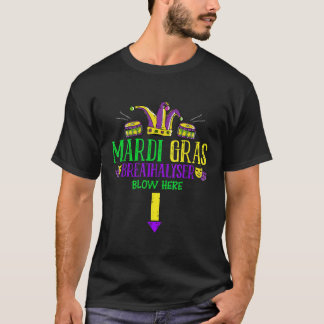 Camiseta Breathalyzer Blow Aqui Mardi Gras Funny Mascarada