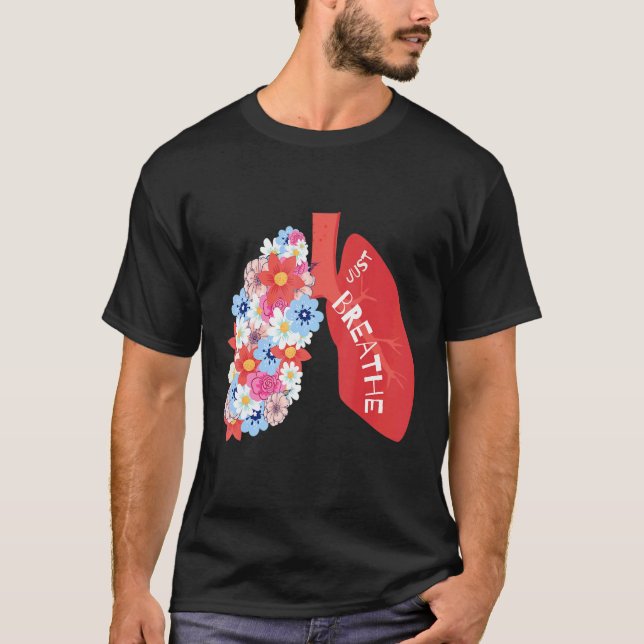 Camiseta Breathe Floral Lung Respiratory Therapist RT (Frente)