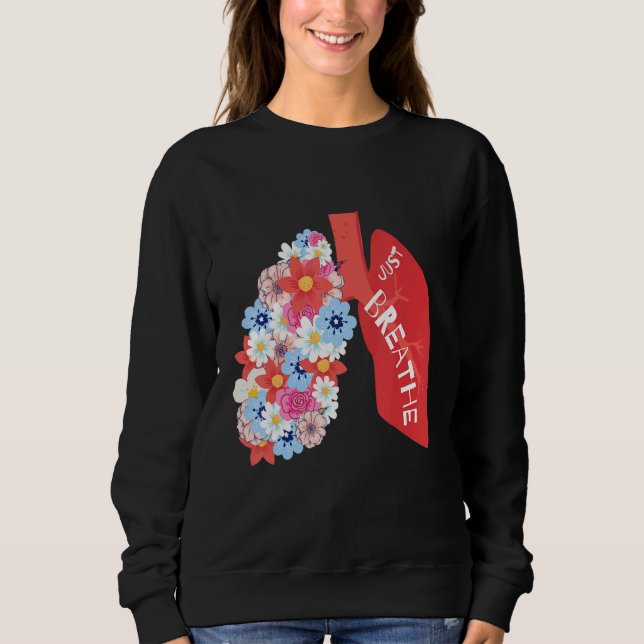 Camiseta Breathe Floral Lung Respiratory Therapist RT (Frente)