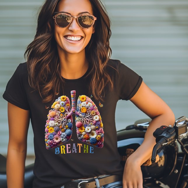 Camiseta Breathe Floral Lungs (Criador carregado)