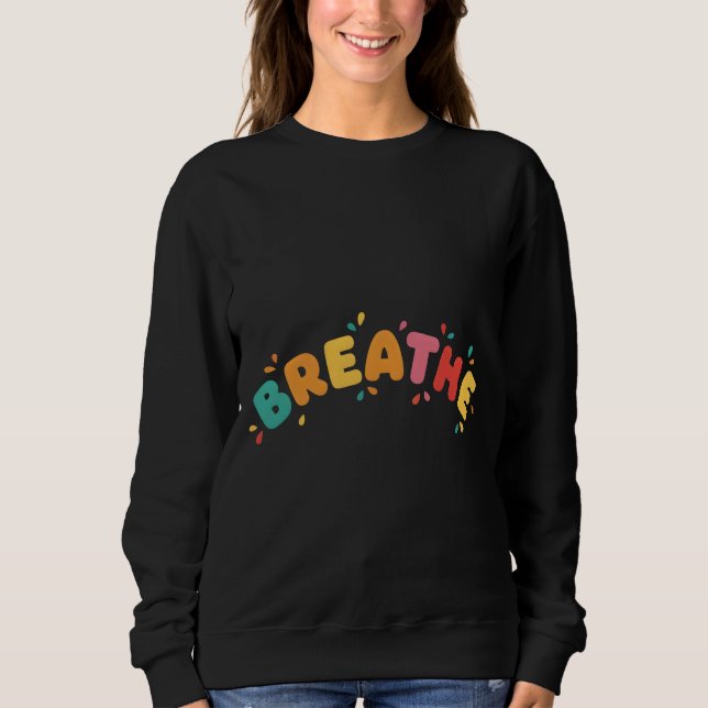 Camiseta Breathe Ironic Classic Simple Humor (Frente)