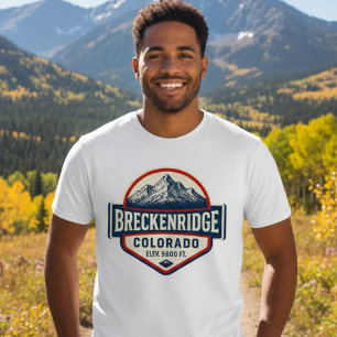 Camiseta Breckenridge Colorado  - Emblema Retro da Montanha