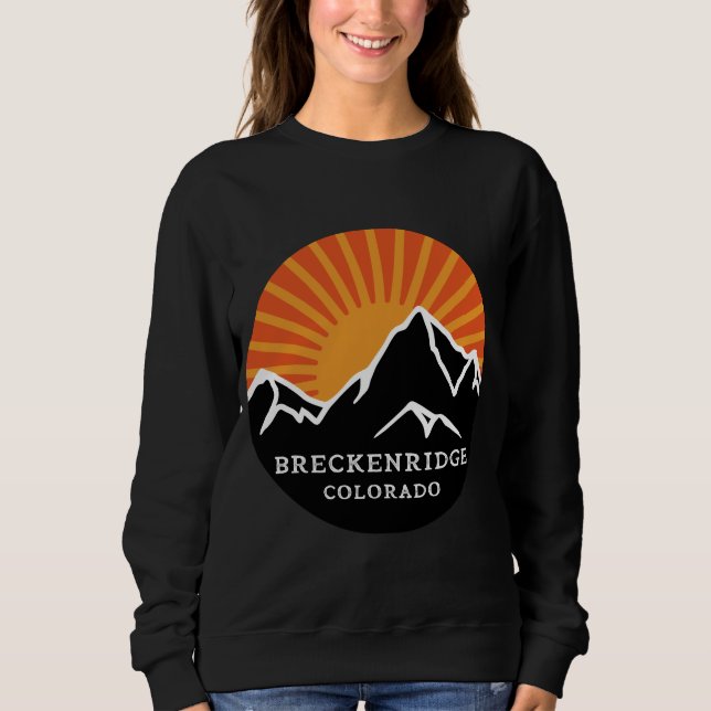 Camiseta Breckenridge Colorado Retro Sunset Mounties Vinta (Frente)