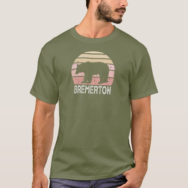 Camiseta Bremerton Washington Retro Bear (Frente)