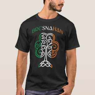 Camiseta BRESNAHAN Nome Irlandês Trevo Bandeira da Irlanda