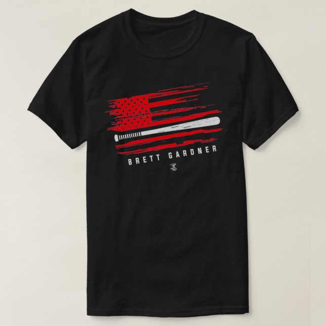 Camiseta Brett Gardner Baseball Flag Roupa Prem (Frente do Design)