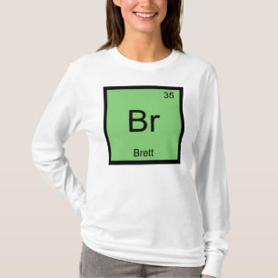 Camiseta Brett Nome Elemento Químico Tabela Periódica