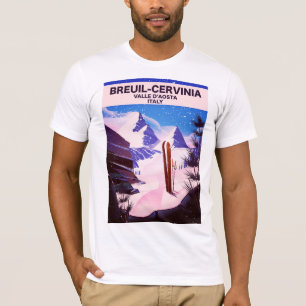 Camiseta Breuil-Cervinia, Valle d’Aosta, itália, poster de 