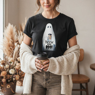 Camiseta Breve antes do Dia das Bruxas de Café Ghost Spooky