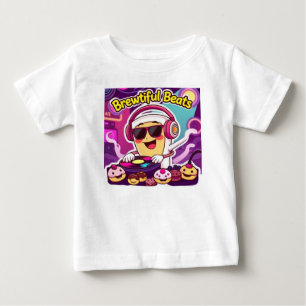 Camiseta "Breve Beats - DJ Coffee Cup Cartoon Sticker"