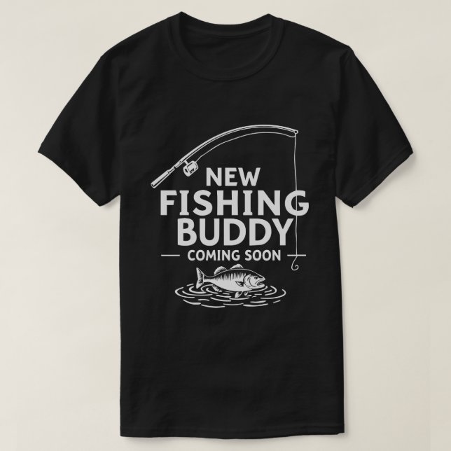 Camiseta Brevemente, Novo Amigo De Pesca - Gravidez Bonita (Frente do Design)