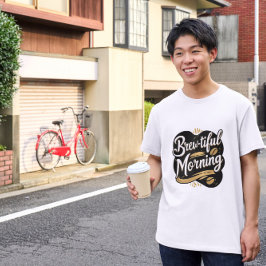 Camiseta Brew Mornong Engraçado Café Dotado Design