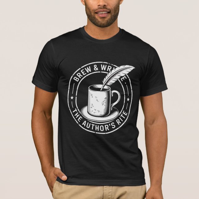 Camiseta Brew & Write - A Rita do Autor (Frente)
