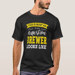 Camiseta Brewer Job Title Trabalhador Empregado Renovação