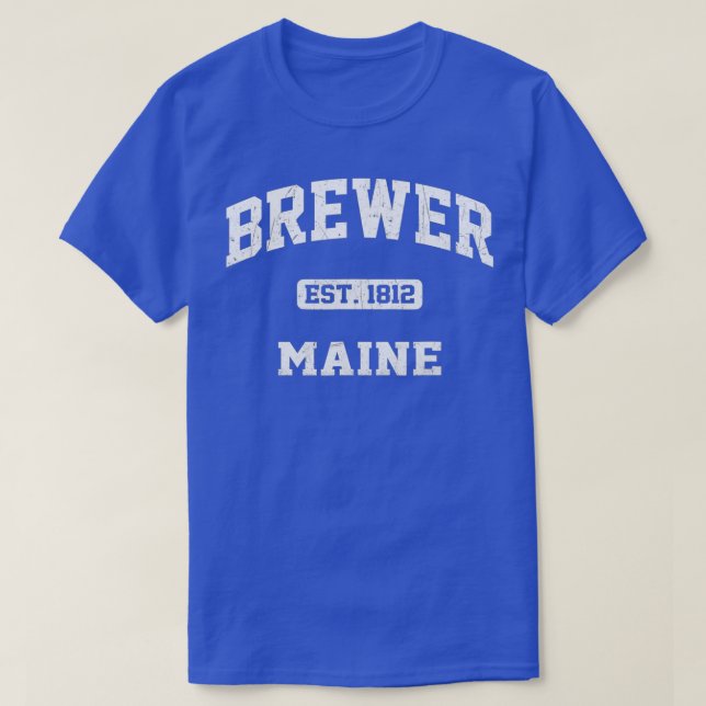 Camiseta Brewer Maine ME vintage State Athletic style  (Frente do Design)