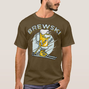 Camiseta Brewski Skiing Beer para o Esporte de inverno