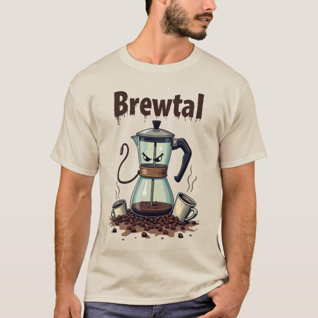 Camiseta Brewtal Coffee Pot Warrior | Funny Coffee Shirt (Frente)