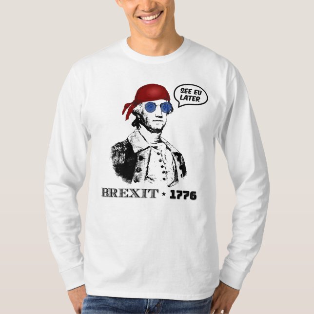 Camiseta Brexit 1776 George Washington Óculos de Sol Cool (Frente)
