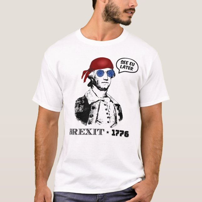 Camiseta Brexit 1776 George Washington Óculos de Sol Cool (Frente)