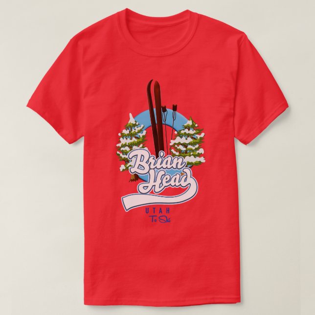 Camiseta Brian Head Utah para esquiar (Frente do Design)