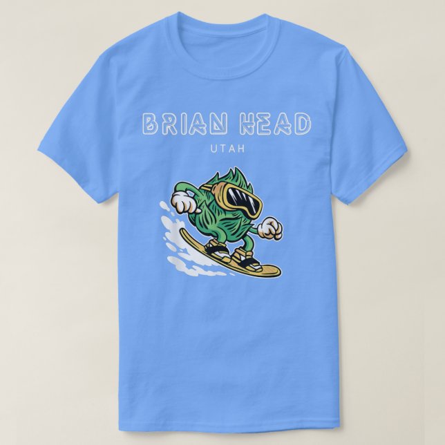 Camiseta Brian Head UtahEngraçado Snowboard Beer Saltos (Frente do Design)