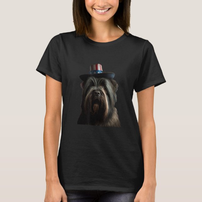 Camiseta Briard 4th of July  Briard USA (Frente)
