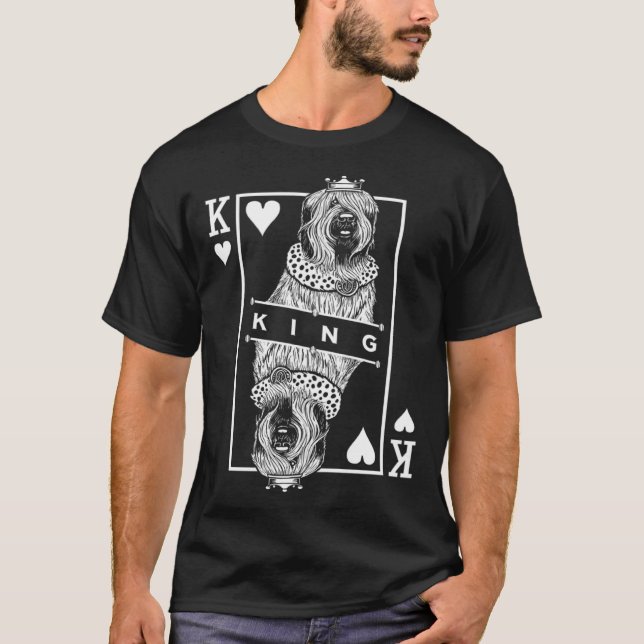 Camiseta Briard King Of Hearts  Dog  Pop (Frente)