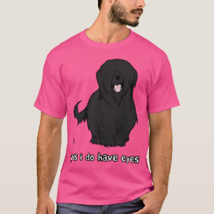 Camiseta Briard Preta - Sim, Tenho Olhos. Texto W
