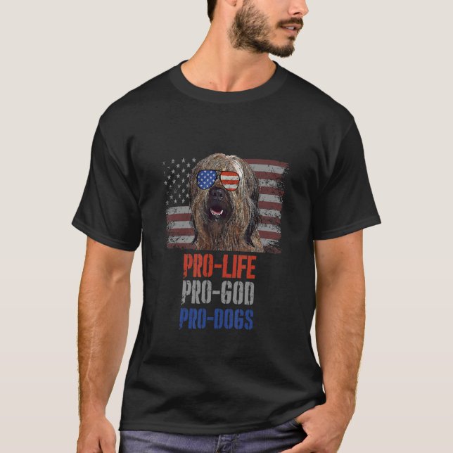 Camiseta Briard Pro Life Pro God Pro Cães (Frente)