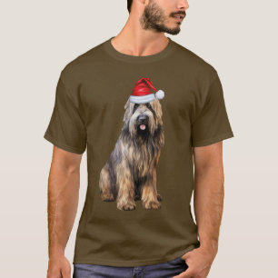 Camiseta Briard Shepherd Dog Feliz Natal